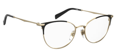 Premium Women Levi's Model Eyeglasses: LV 5025 - Gold & Black(2)- SpecSMART Eye Clinic (Diagonal View)